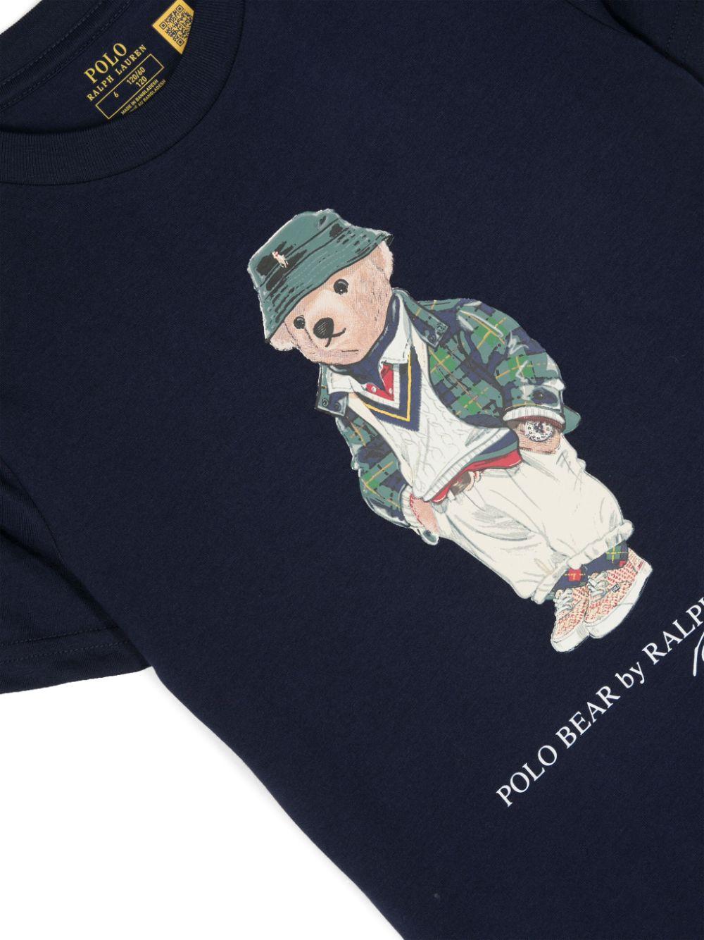 T-shirt blu bambino con stampa 322853828 024 RALPH LAUREN KIDS 