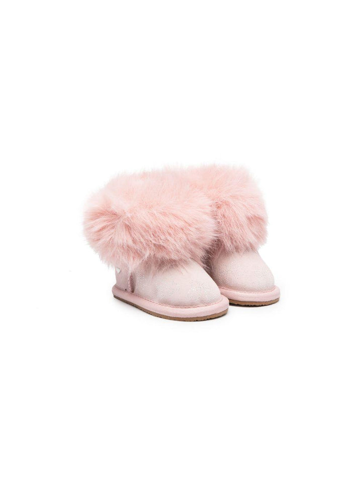 Stivaletti rosa bambina con dettaglio pelliccia 83B0062700 0091 Monnalisa kids 