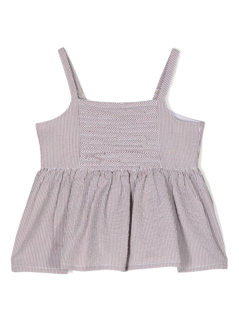 top bianco/marrone bambina