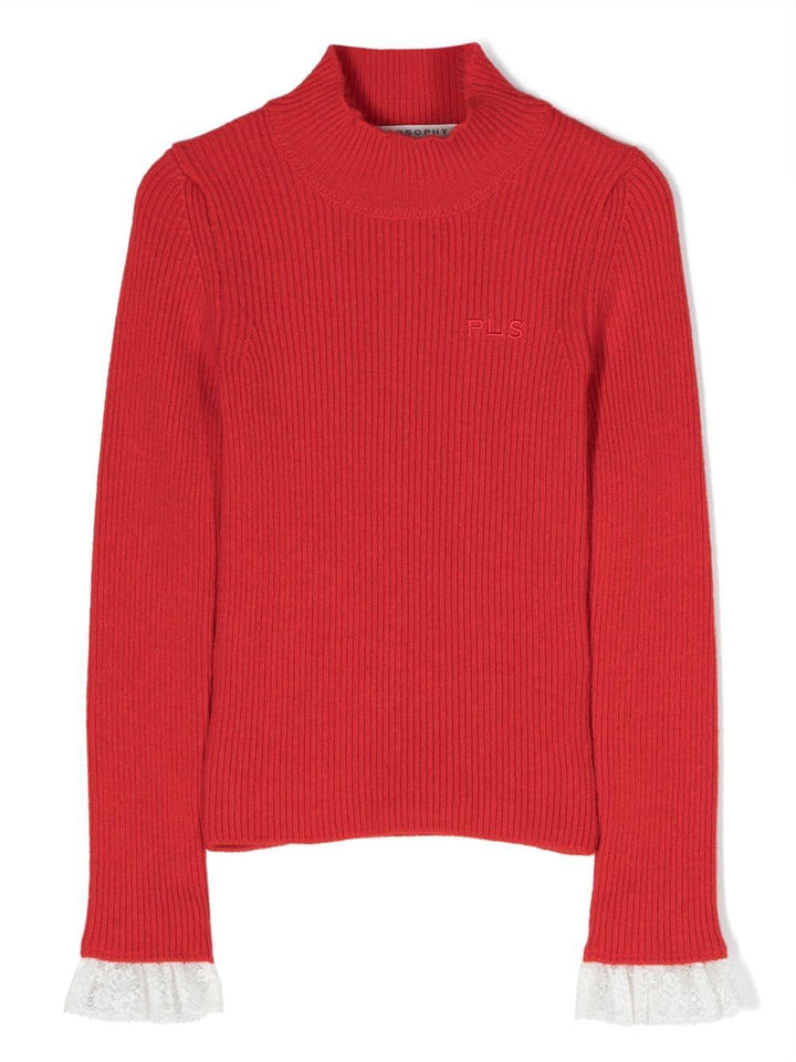 Maglione rosso bambina