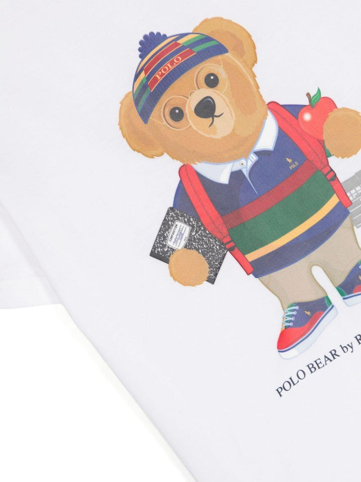 T-shirt bianca bambino con stampa
