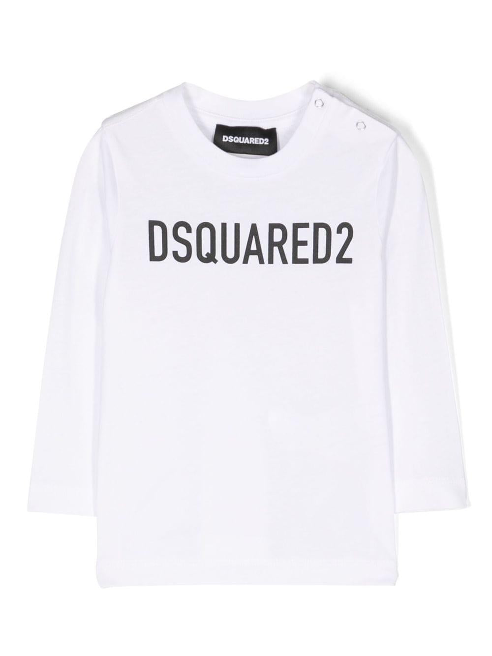 Maglia bianca,con stampa frontale e chiusura laterale con bottoni,