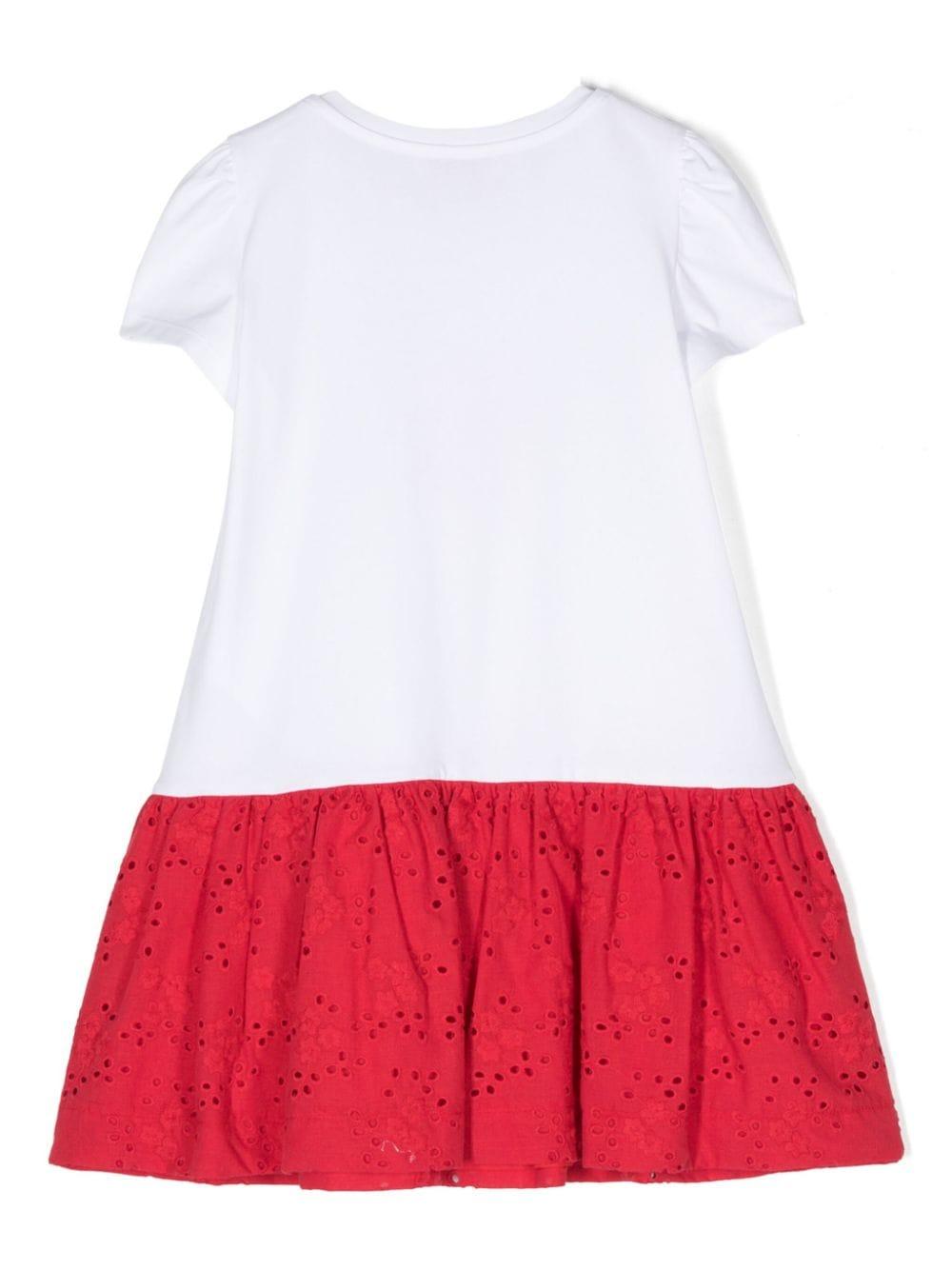 Abito bianco/rosso bambina