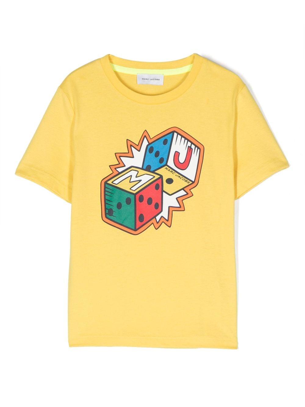T-shirt gialla bambino con stampa W25606 526 Marc Jacobs Kids 