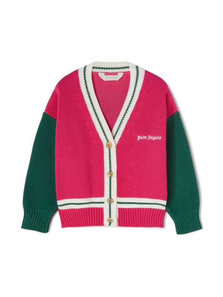 Cardigan multicolor bambina con logo