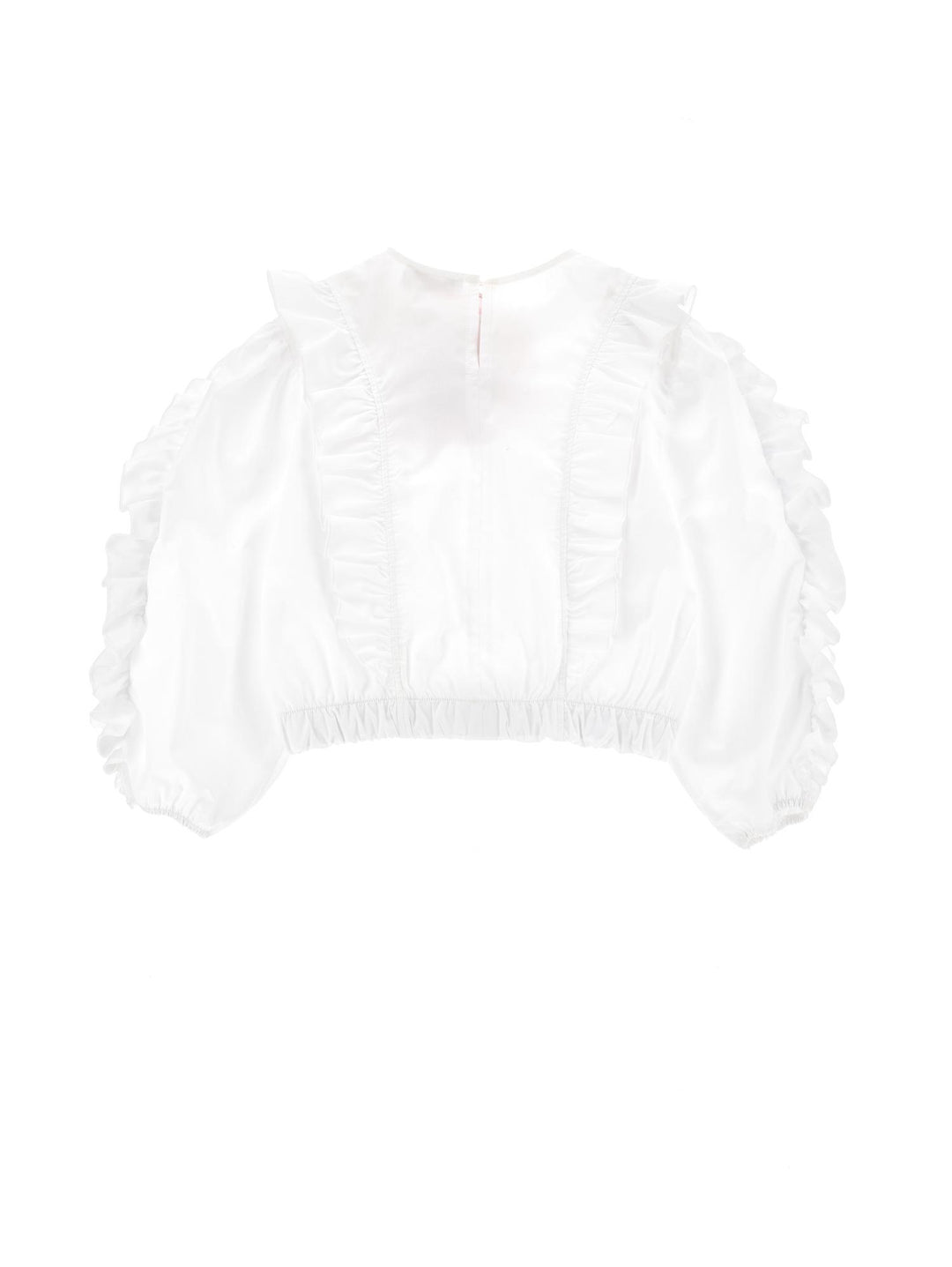 Blusa bianca bambina con ruches