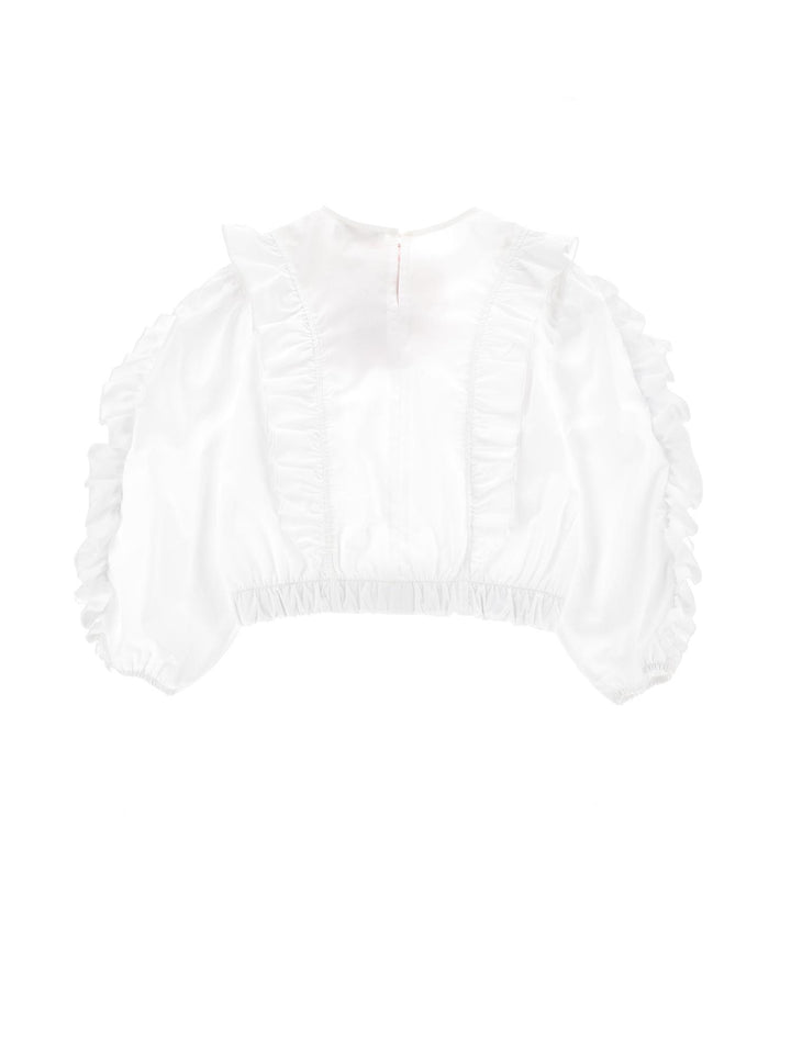 Blusa bianca bambina con ruches
