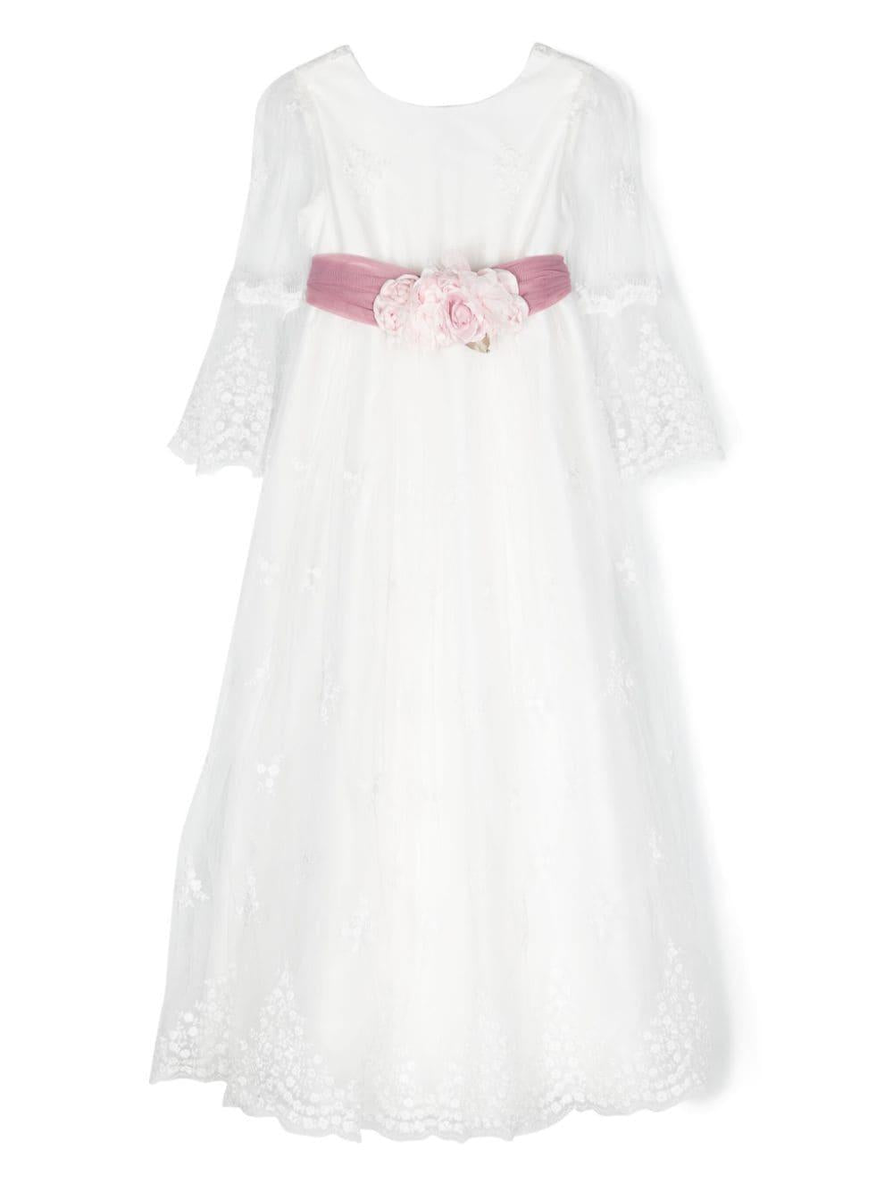Abito bianco/rosa bambina