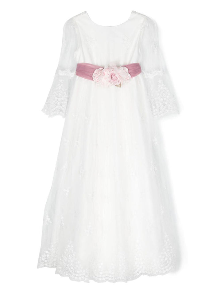 Abito bianco/rosa bambina
