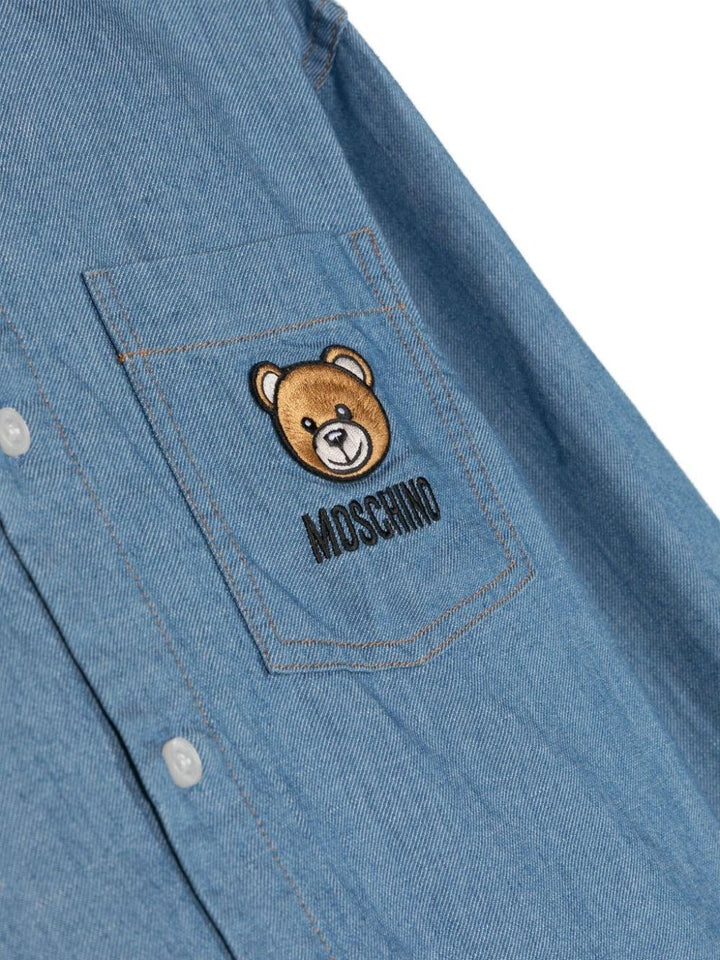 camicia denim bambino HUC015L0E22 40168 MOSCHINO KIDS 