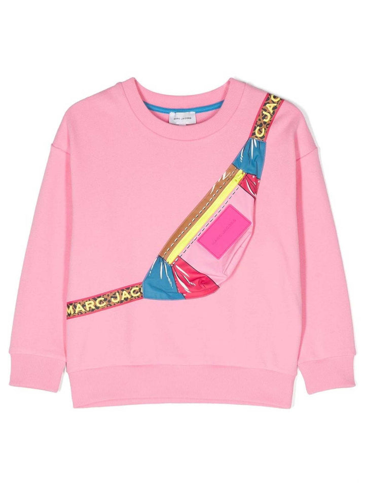 Felpa rosa bambina con stampa multicolor W15689 44G Marc Jacobs Kids 