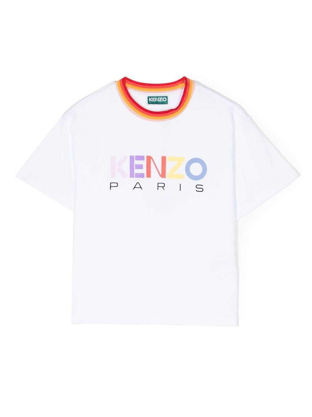 T-shirt bianca bambina K15630 10P KENZO KIDS 