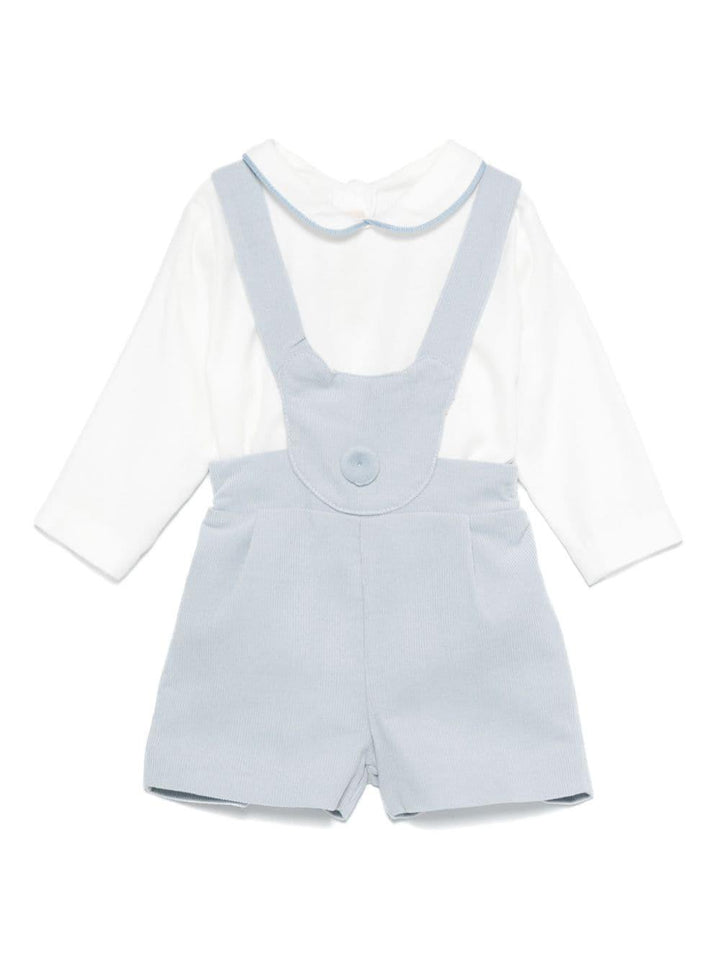 salopette+camicia celeste neonato