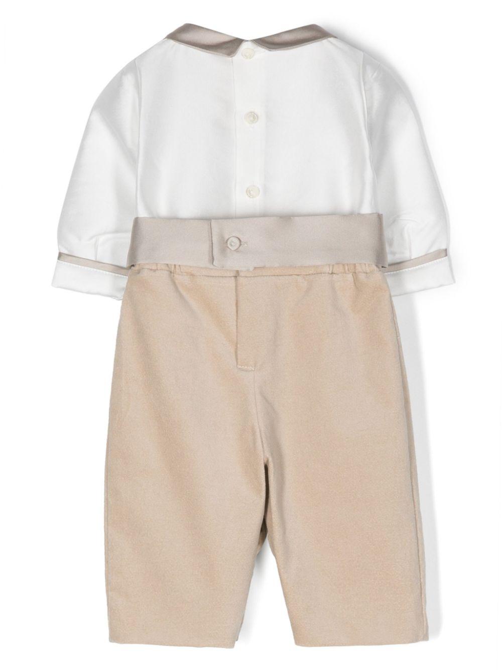 Pagliaccetto bianco/marrone neonato CBPG57V65 01 la stupenderia 