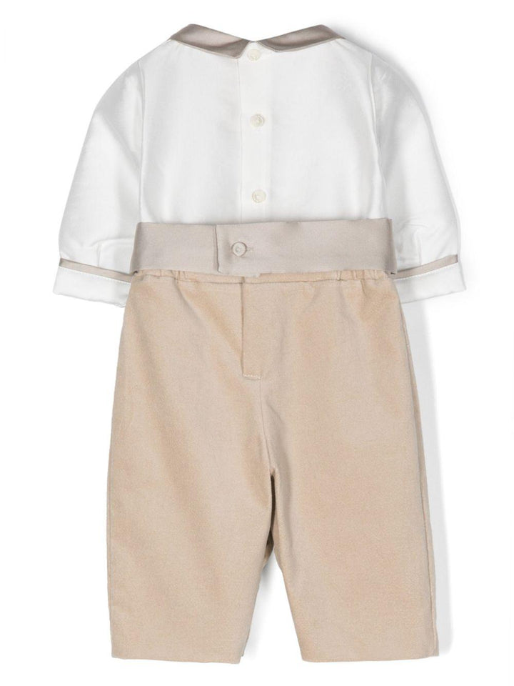 Pagliaccetto bianco/marrone neonato CBPG57V65 01 la stupenderia 