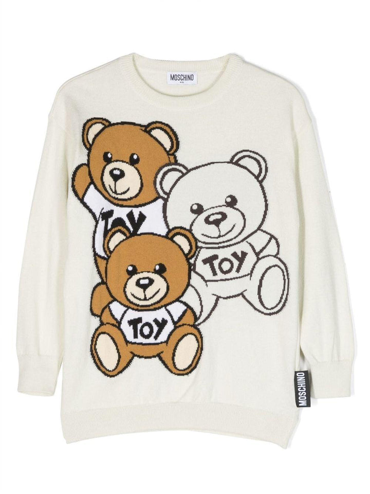 Maglione bianco unisex con stampa