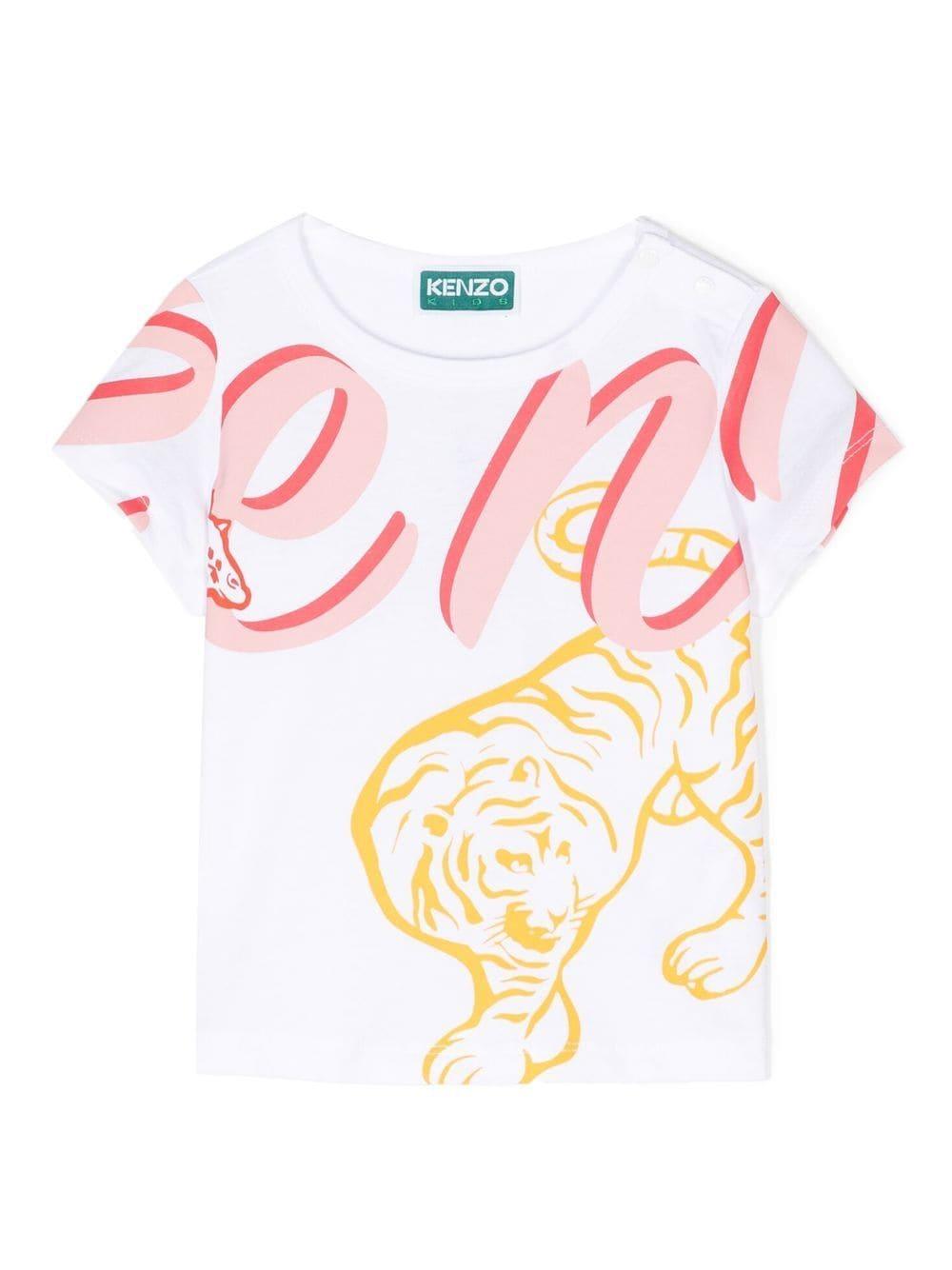 T-shirt bianca neonata K05476 10P KENZO KIDS 