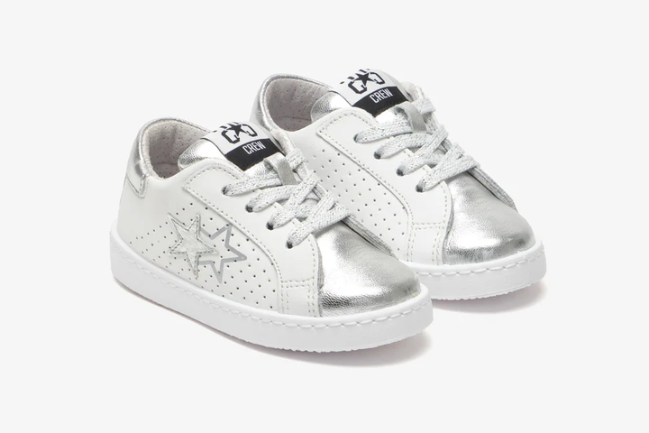 sneakers bianco/argento bambina