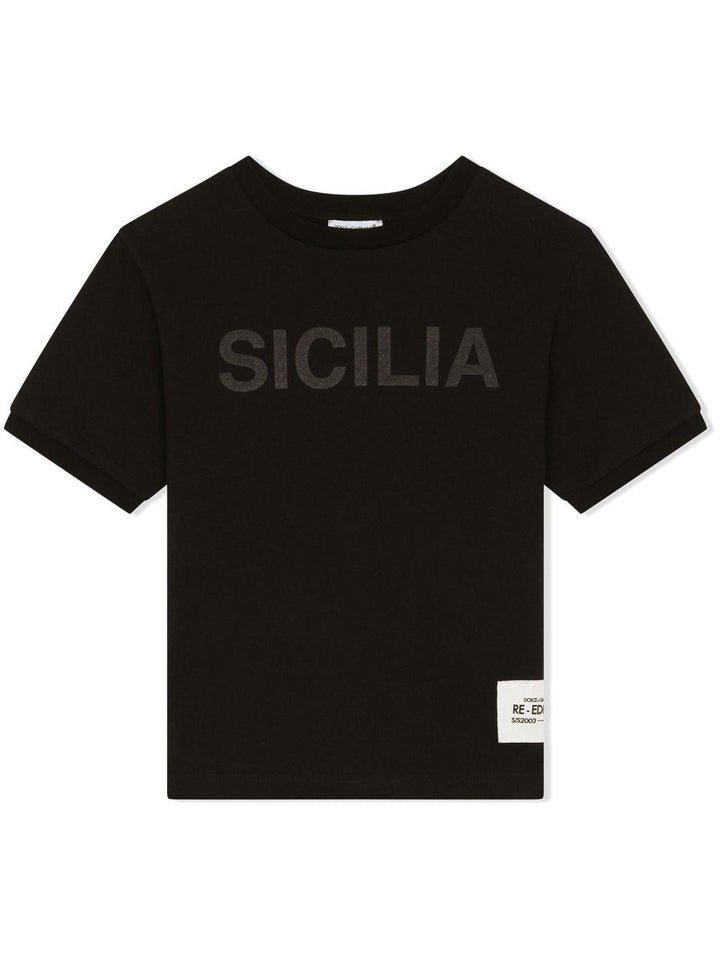 T-shirt nera bambino