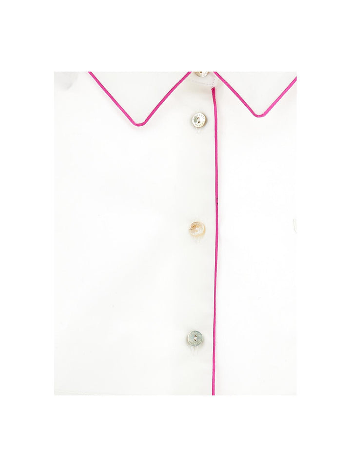 Camicia bianca con dettagli rosa bambina