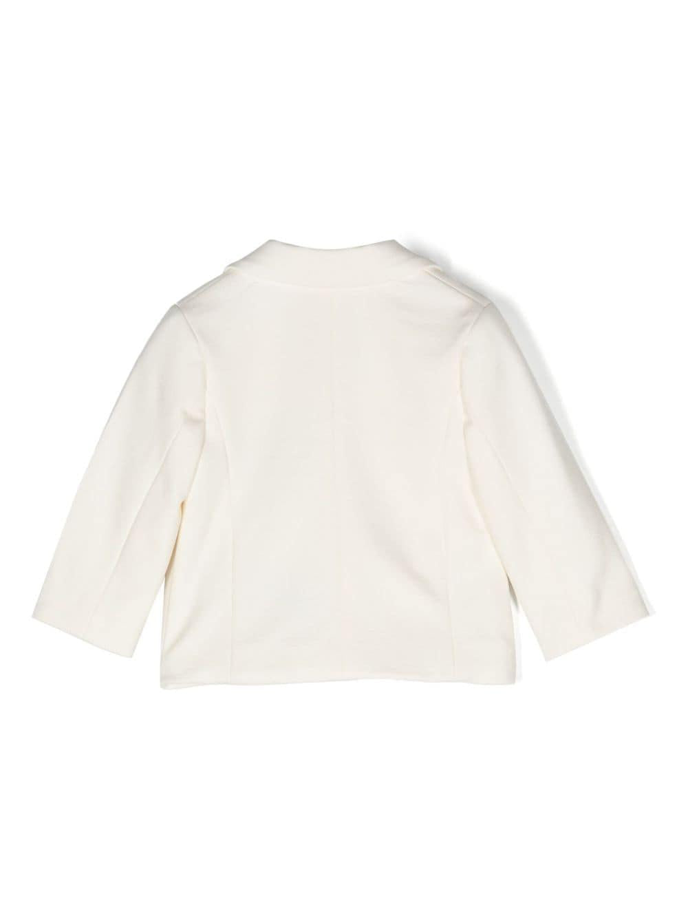 Giacca doppiopetto bianca neonato con bottoni oro