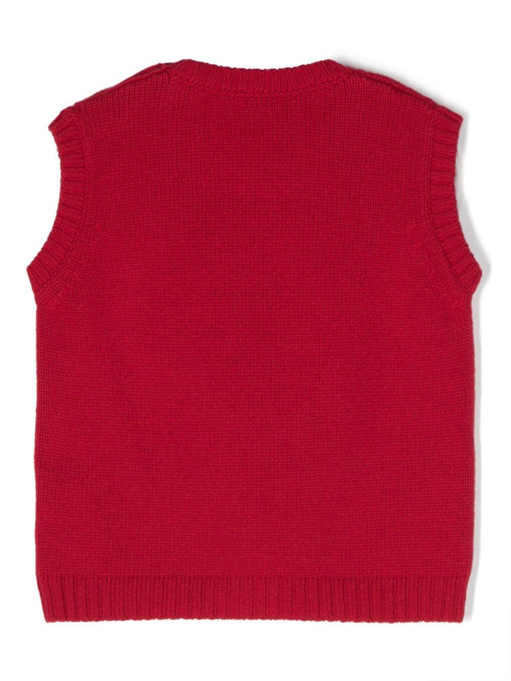 Gilet rosso neonata