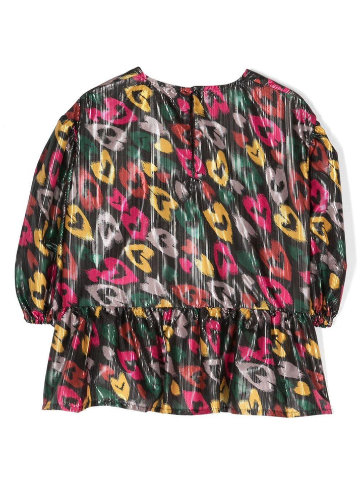 T-shirt nero e multicolor bambina con stampa