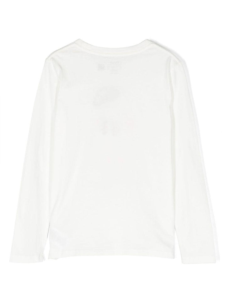 Felpa bianca bambino a maniche lunghe con stampa 312916764 001 RALPH LAUREN KIDS 