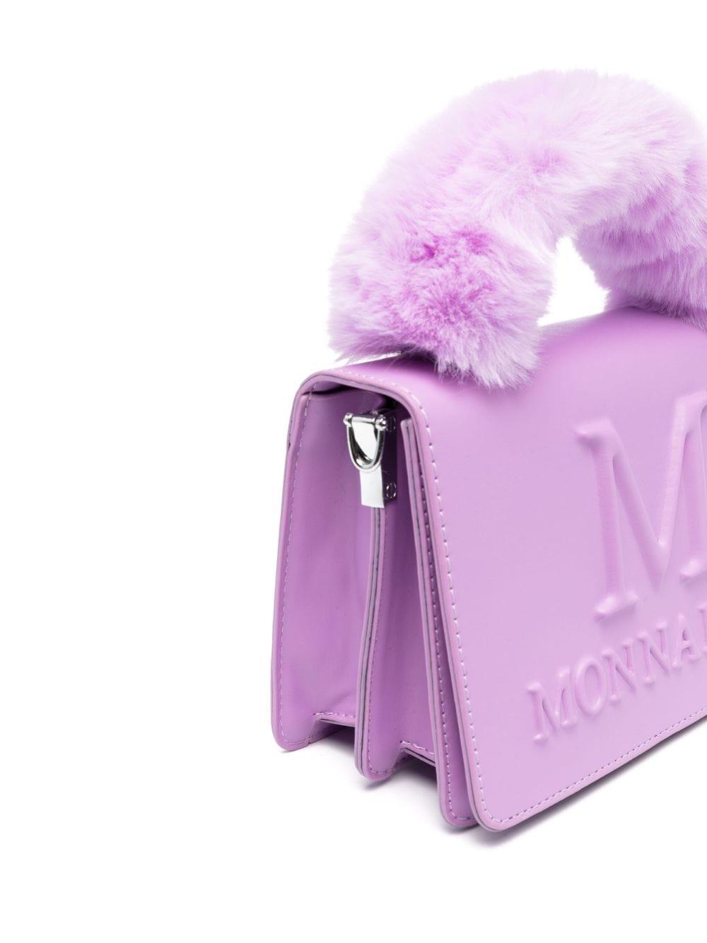 Borsa lilla bambina a spalla con logo goffrato 17B0112755 0065 Monnalisa kids 