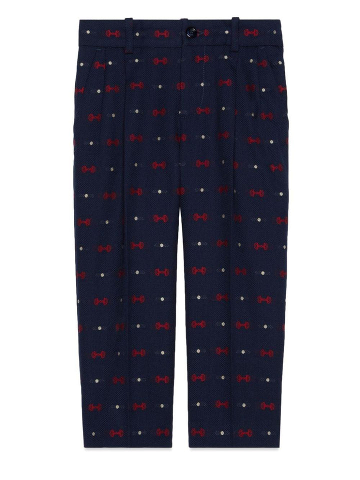 Pantaloni bambino blu/rosso