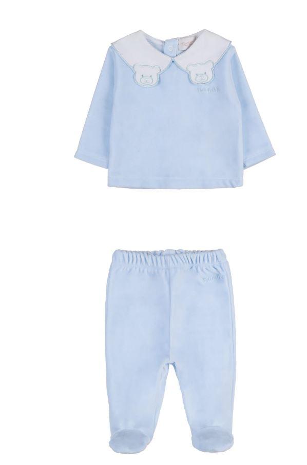 tutina 2pz celeste neonato CON057 AZZURRO Nanan 