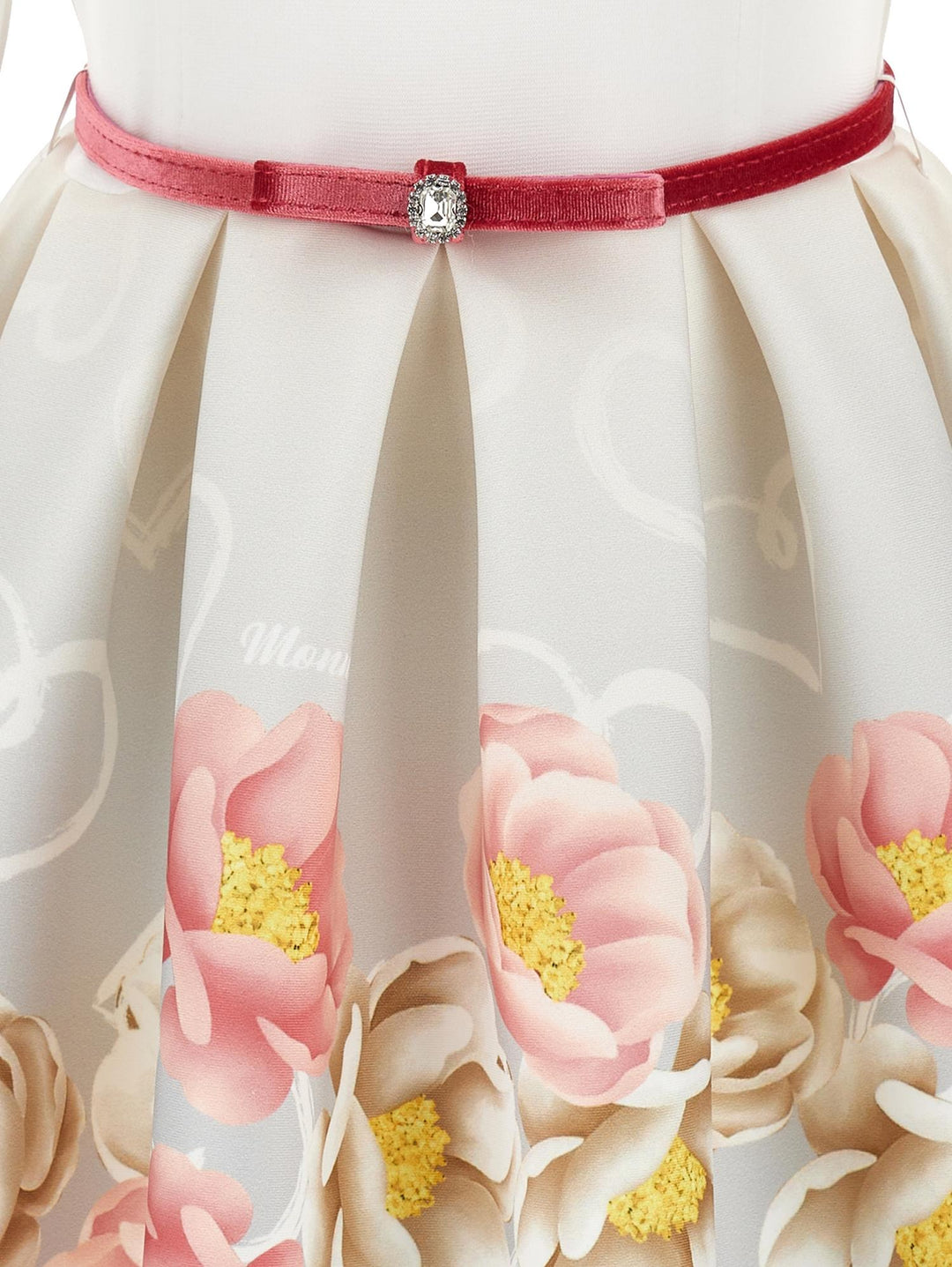 Abito bianco opaco e multicolor bambina con stampa floreale