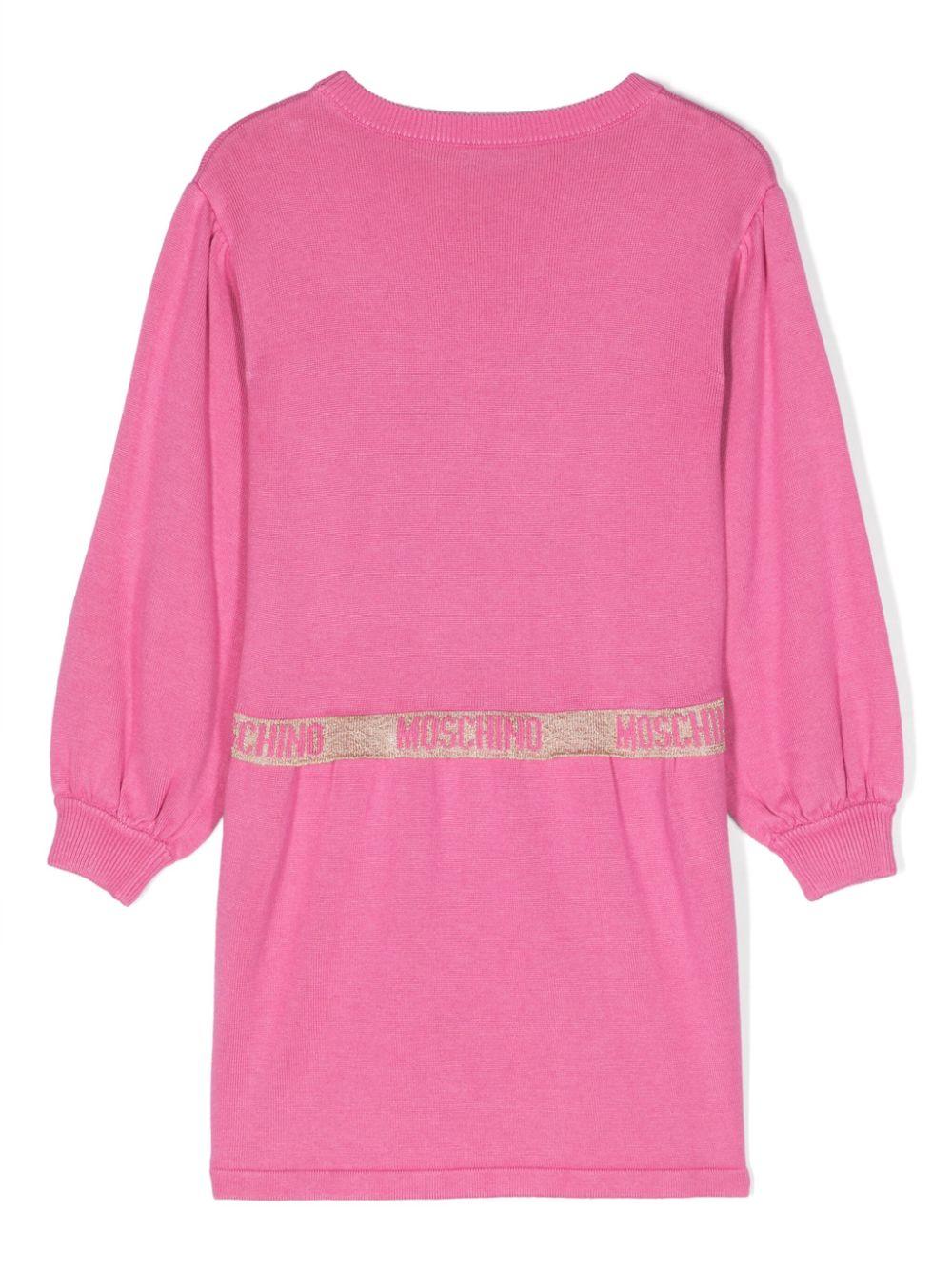 Abito rosa fenicottero bambina con logo