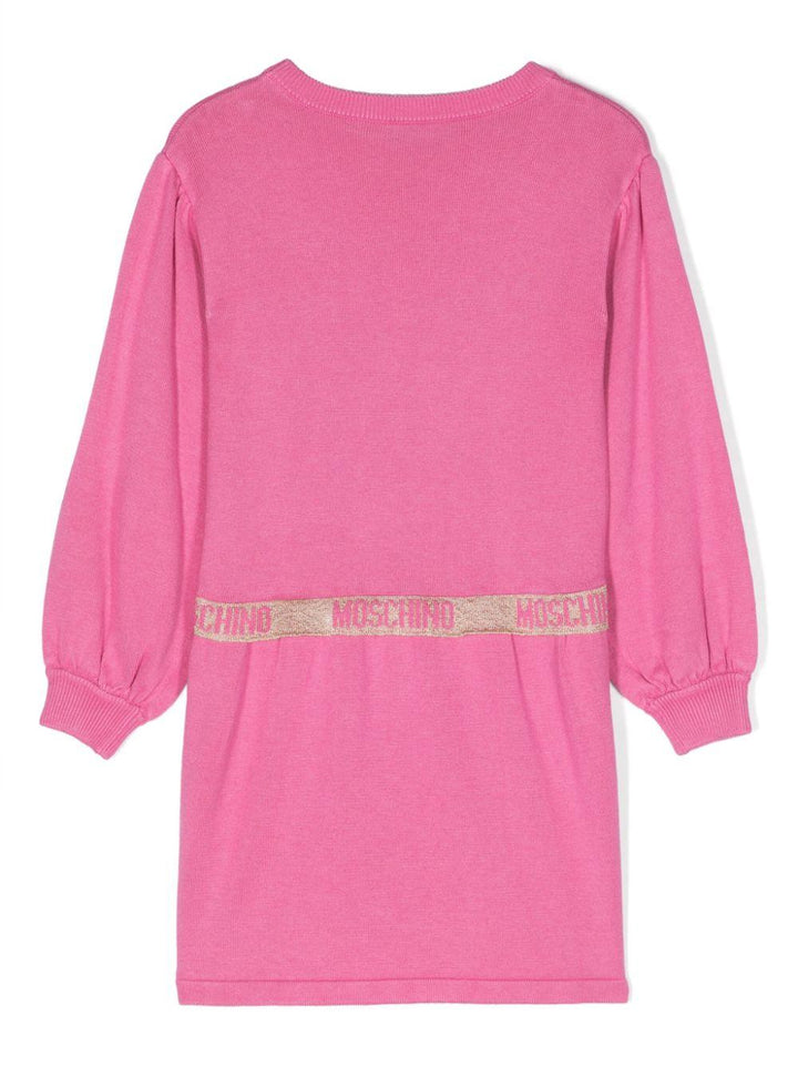 Abito rosa fenicottero bambina con logo