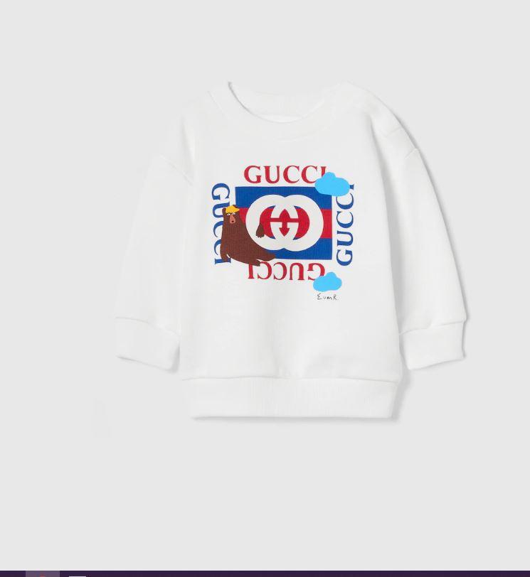 felpa bianca neonato 792071XJHFE 9214 GUCCI KIDS 