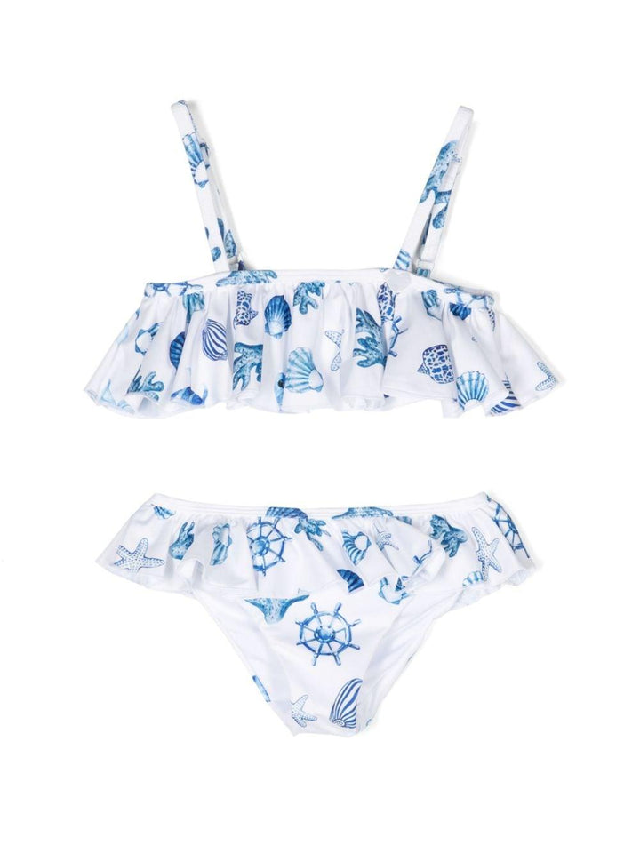 Bikini bambina blu/bianco