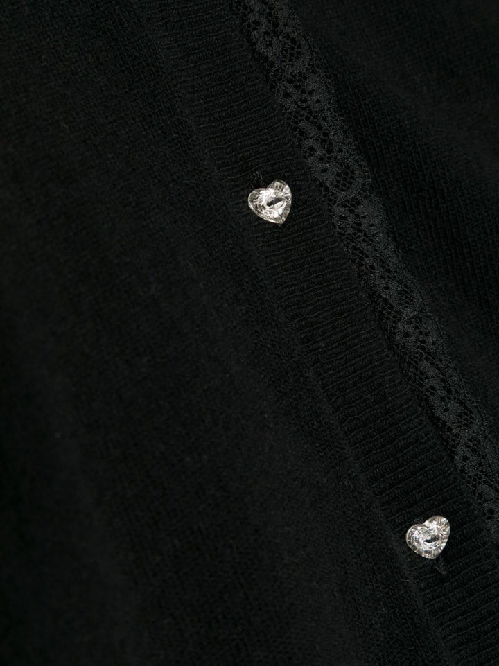 Cardigan nero bambina 17B8012052 0050 Monnalisa kids 