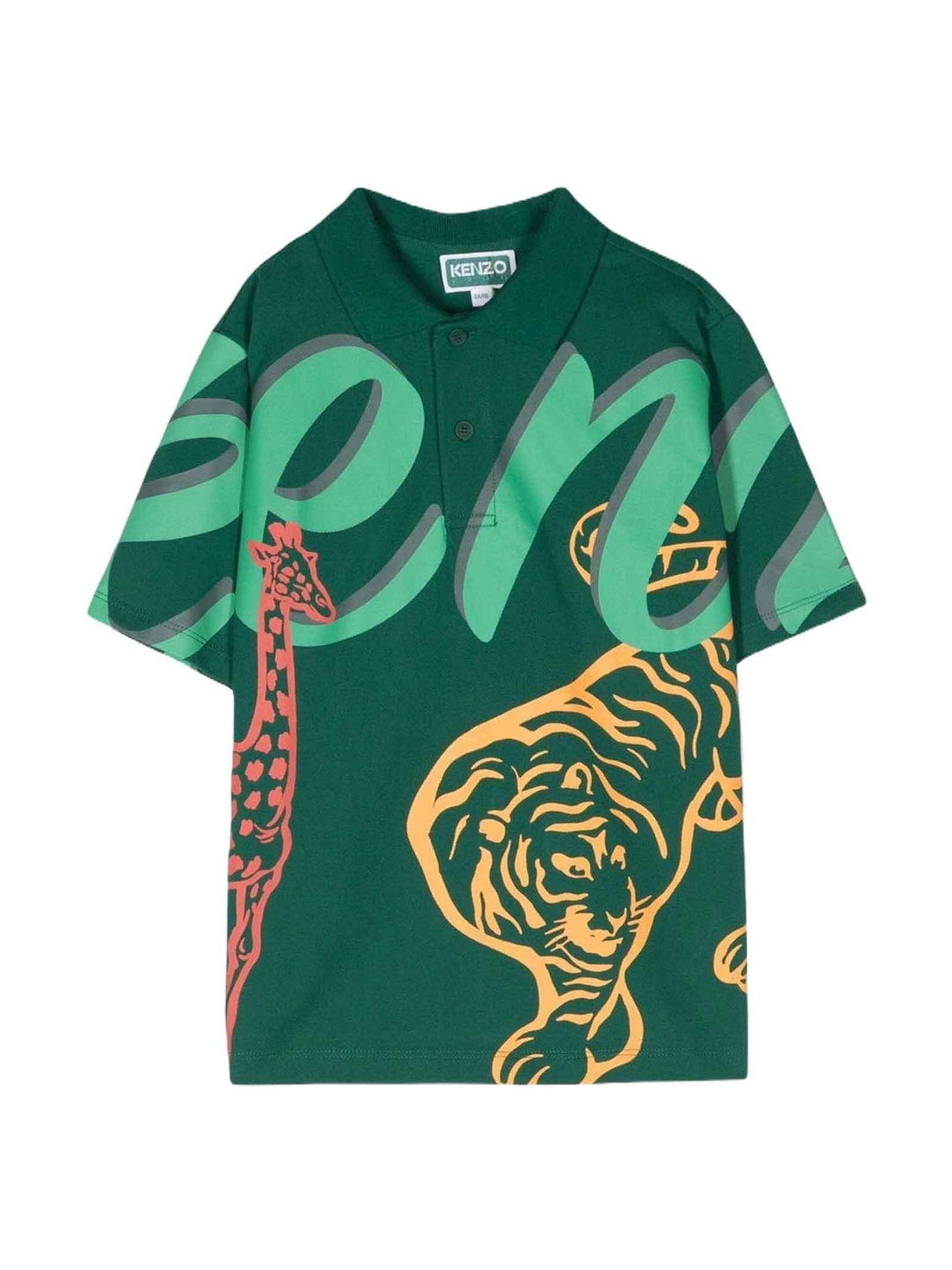 Polo verde bambino K25757 678 KENZO KIDS 