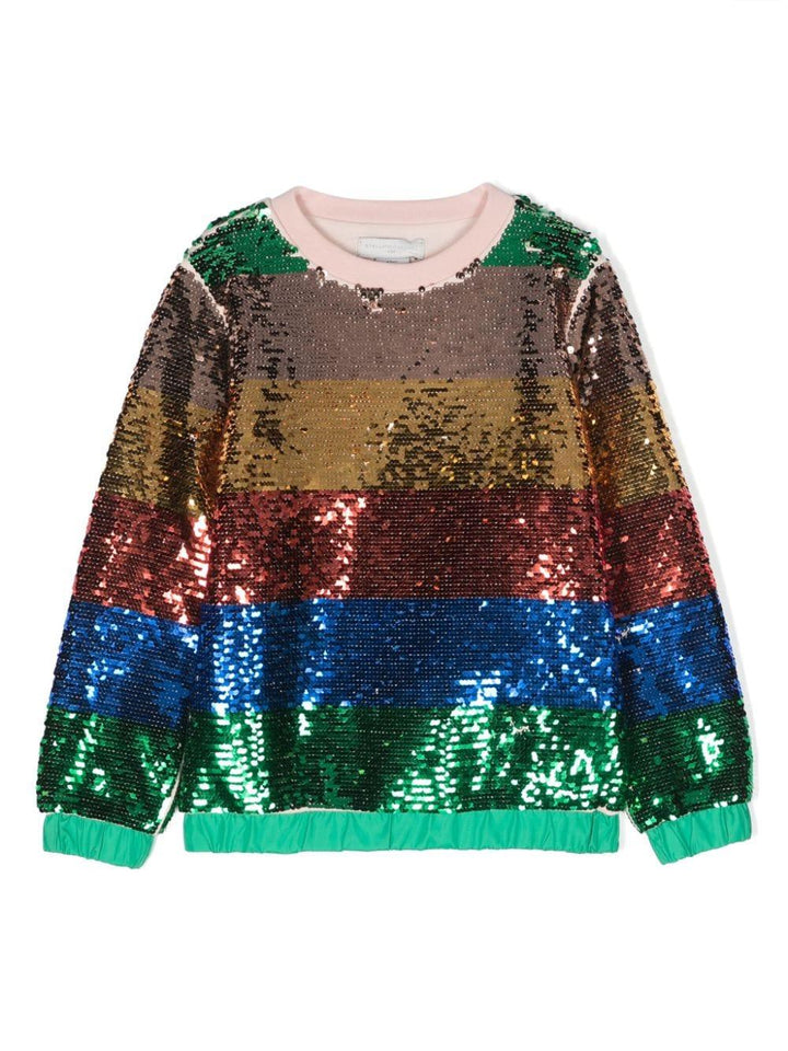Felpa multicolor bambina con paillettes