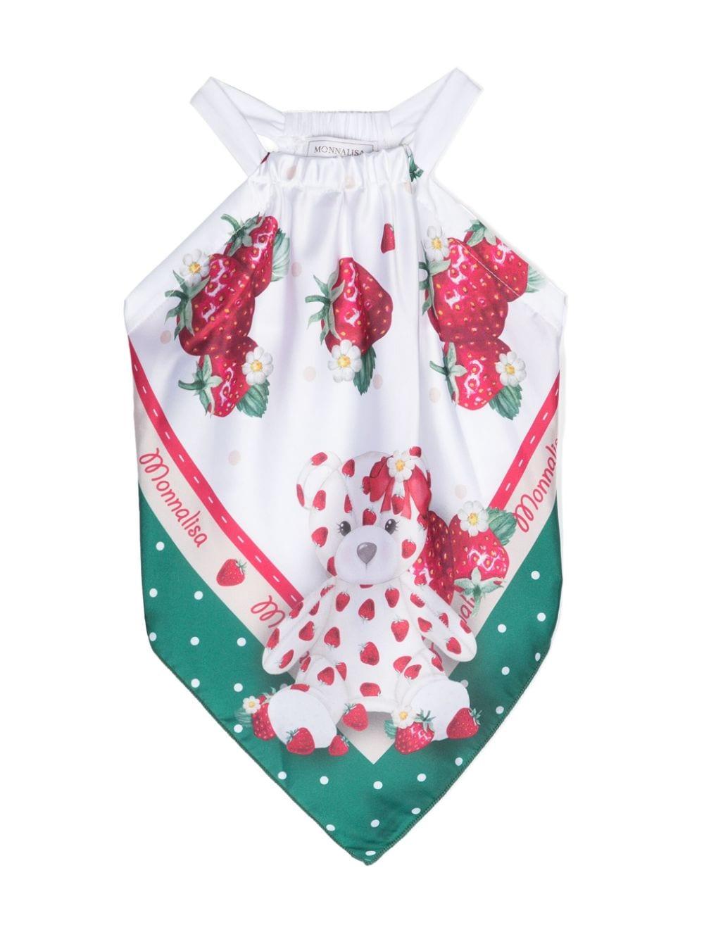 Top bianco/multicolor bambina
