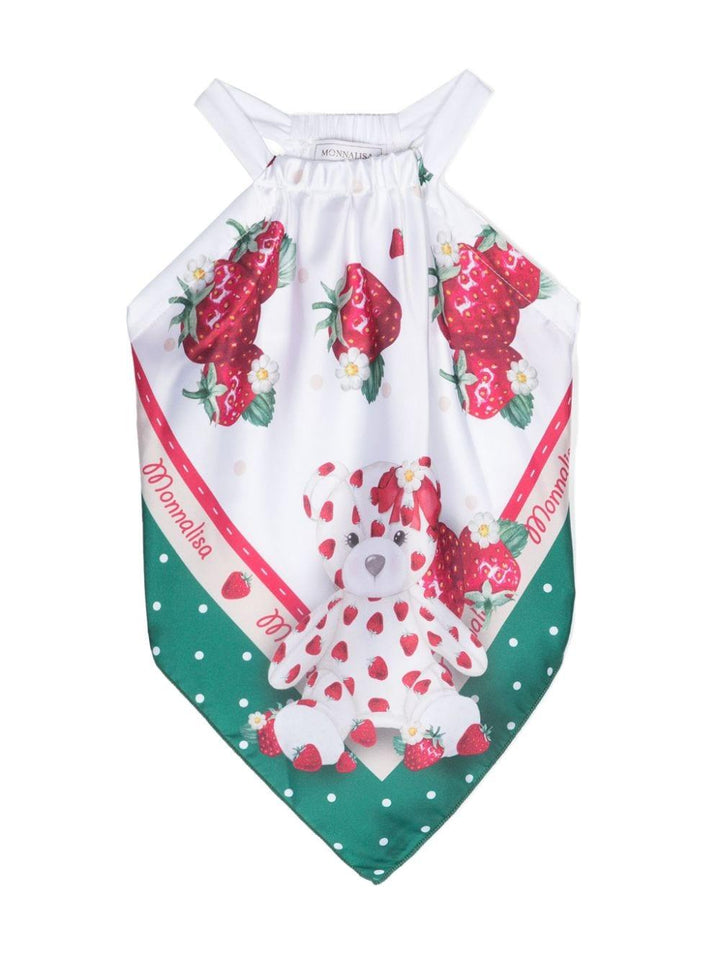 Top bianco/multicolor bambina