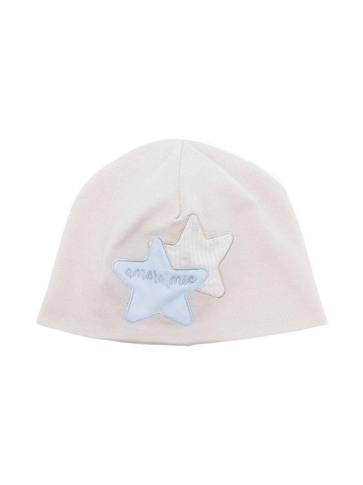 Berretto beige/celeste neonato