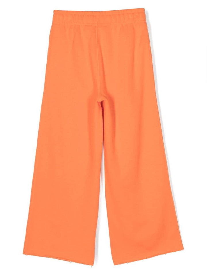 Pantaloni arancione bambina con ricamo
