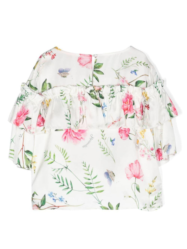 Camicia bianca/multicolor bambina