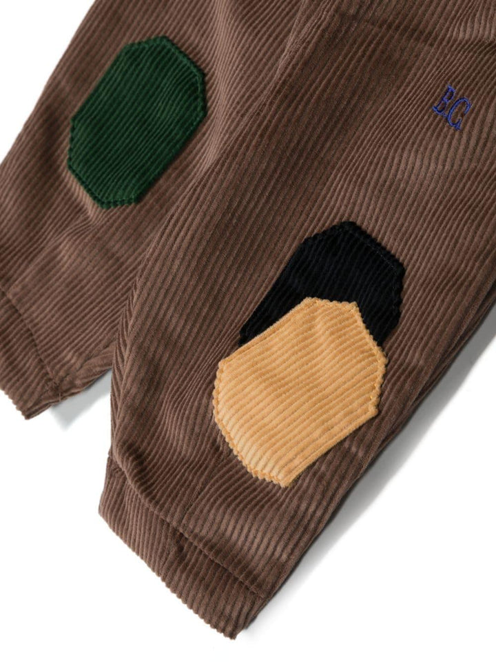 Pantaloni marroni neonato con logo