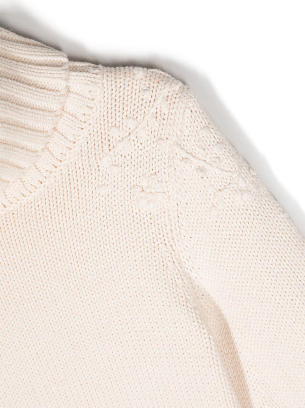 Maglione bianco avorio bambina con ricamo