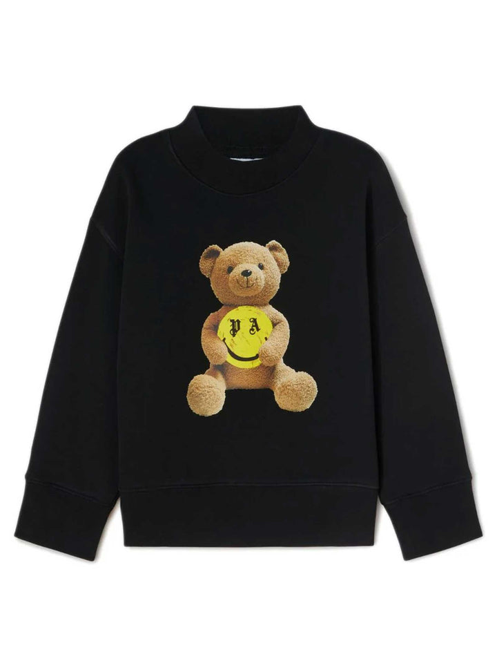 Felpa nera bambino con stampa PBBA001F23FLE001 1015 PALM ANGELS KIDS 