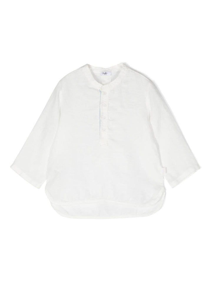 camicia bianca neonato P24CL017L6006 1040 IL GUFO 