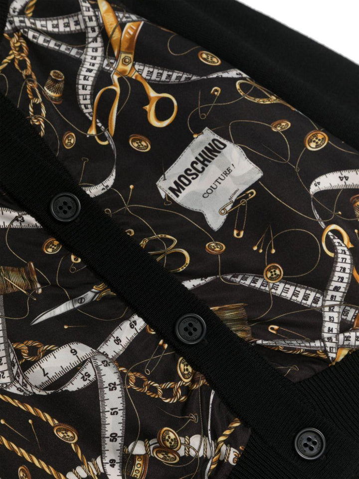 Cardigan nero bambina con stampa