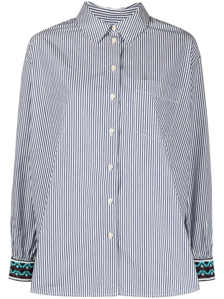 Camicia bianca e blu a righe donna 173204 6405 Scotch & Soda 